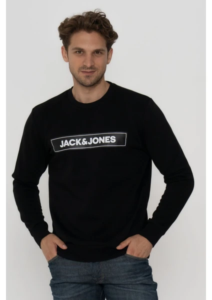 Jack & Jones Erkek Göğüs Logo Baskılı Sweatshirt - Minder