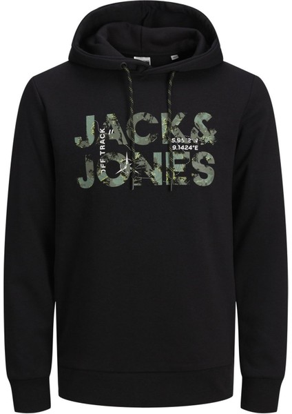 Jack & Jones Erkek Kapüşonlu Logo Baskılı Sweatshirt - Tech Logo