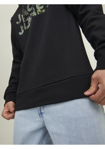 Jack & Jones Erkek Kapüşonlu Logo Baskılı Sweatshirt - Tech Logo