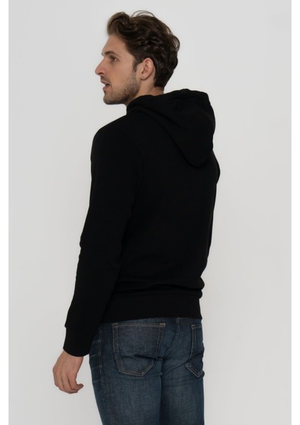 Erkek Göğüs Logo Baskılı Kapüşonlu Sweatshirt - Trap modelleri