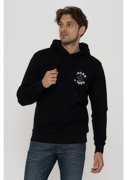 Erkek Kapüşonlu Logo Baskılı Sweatshirt - Mixon