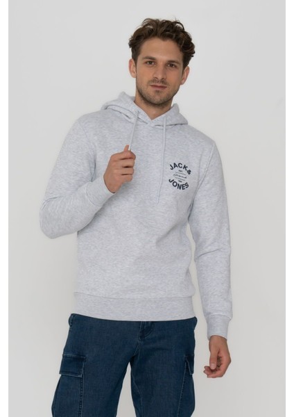 Erkek Kapüşonlu Logo Baskılı Sweatshirt - Mixon
