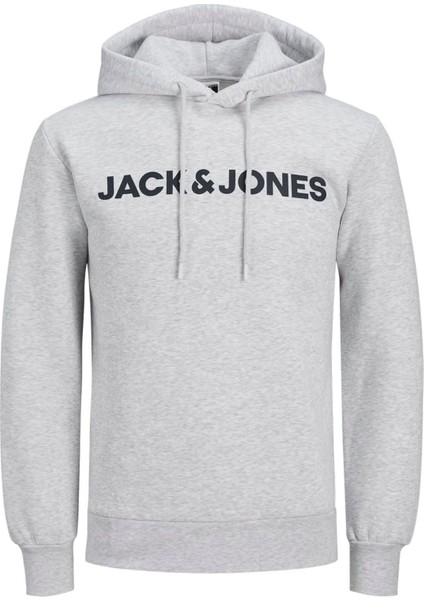 Jack & Jones Erkek Logo Baskılı Kapüşonlu Sweatshirt - Deldrick