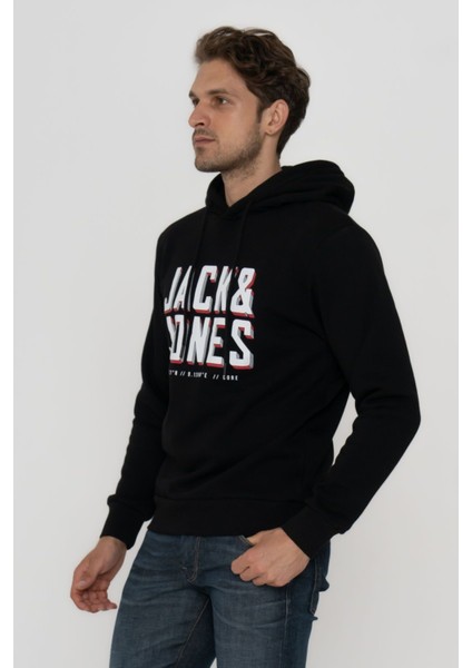 Erkek Logo Baskılı Kapüşonlu Sweatshirt - Grow