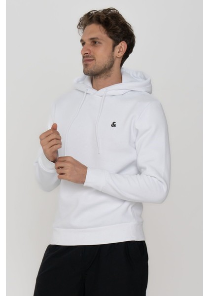 Erkek Kapüşonlu Logo Baskılı Sweatshirt - Island