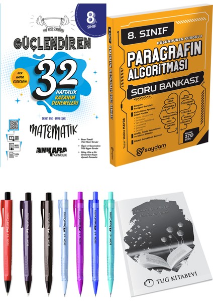 Ankara Yayıncılık 8. Sınıf Lgs Güçlendiren 32 Haftalık Matematik Kazanım Denemeleri - 8. Sınıf Lgs Paragrafın Algoritması Soru Bankası