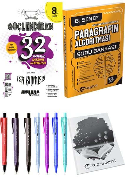 Ankara Yayıncılık 8. Sınıf Lgs Güçlendiren 32 Haftalık Fen Bilimleri Kazanım Denemeleri - 8. Sınıf Lgs Paragrafın Algoritması Soru Bankası
