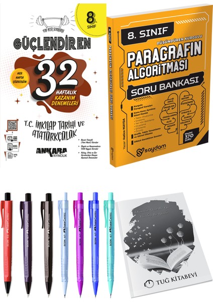 Ankara Yayıncılık 8. Sınıf Lgs Güçlendiren 32 Haftalık T.c. Inkılap Tarihi ve Atatürkçülük Kazanım Denemeleri - 8. Sınıf Lgs Paragrafın Algoritması Soru Bankası