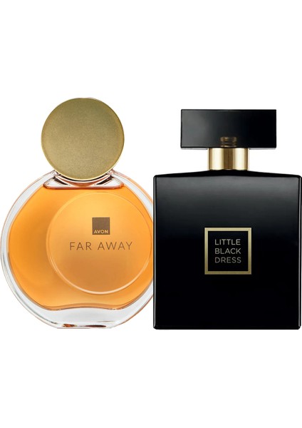 Far Away ve Little Black Dress Kadın Parfüm Seti 50 ml EDT Şık Tasarımlı Hediyelik