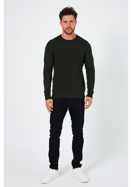 Bisiklet Yaka Regular Fit Kazak (E24-EZE-03)