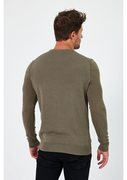 Bisiklet Yaka Regular Fit Kazak (E24-EZE-03)