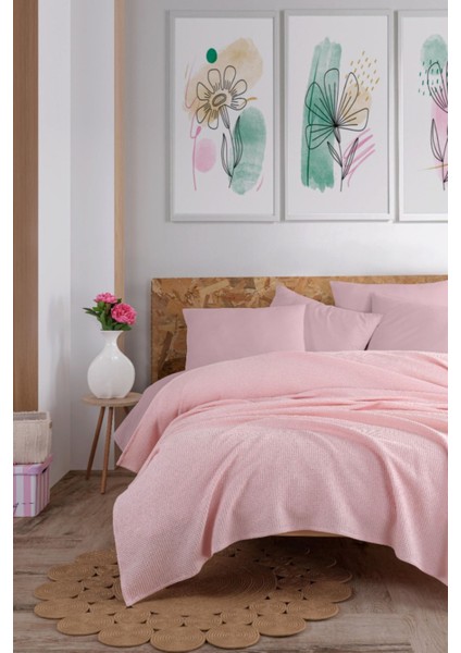 Ecocel Pike Örtü Battal Megaking 260X230CM Karde PudraPembe