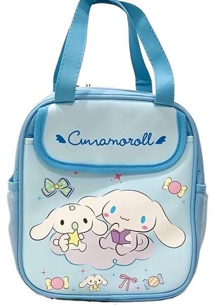 Sanrio Yalıtımlı Öğle Yemeği Çantası Hello Kitty Kuromi Cinnamoroll Baskılı Kanvas Öğle Yemeği Çantası Yeniden Kullanılabilir Fermuar Kapatma Tote Çanta Çocuklar Hediye (Yurt Dışından)