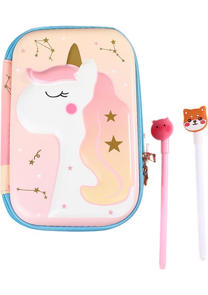 Eva 3D Kalem Kutusu Pembe Unicorn Dondurmalı Kek Dinozor Kalem Kutusu Okul Malzemeleri Sevimli Kırtasiye Çantası Hediye Çanta Tutucu Depolama Ins (Yurt Dışından)