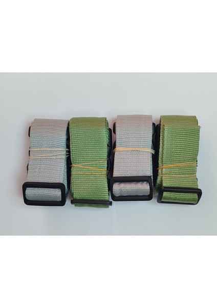 2 Adet Gri 2 Adet Su Yeşili Valiz Kemeri 4 cm Toplam 4 Adet