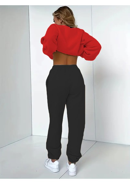 Eşofman Takımı Oversize Image Baskılı Eşofman Takımı,sevgili,çift Kombini Kahverengi