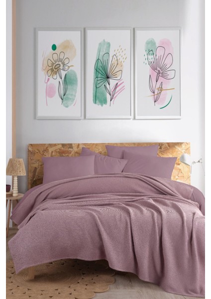 Ecocel Pike Örtü Çift Kişilik 200x230cm Karde Mürdüm