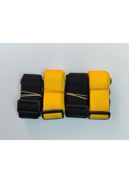 2 Adet Siyah 2 Adet Sarı Valiz Kemeri 4 cm Toplam 4 Adet
