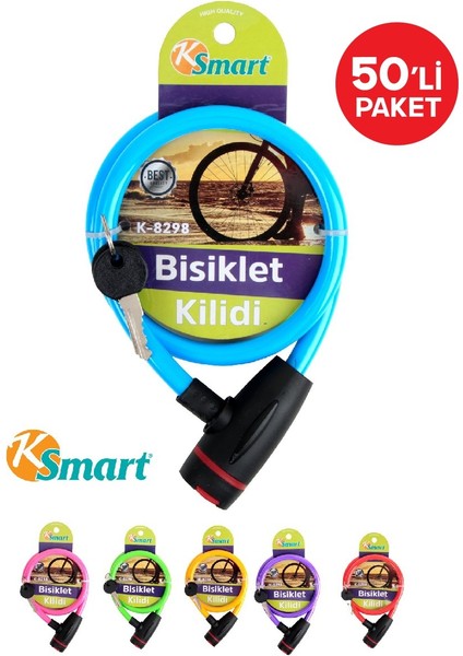 Bisiklet Kilidi Kalın Neon Ksmart K-8298 50 Adet