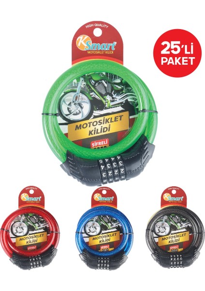 Motosiklet Kilidi Şifreli Ksmart K-3682 25  Li Paket