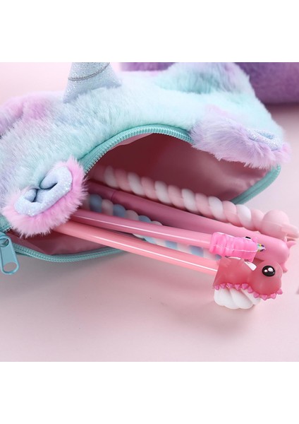 Kızlar Için Unicorn Kalem Kutusu, Renkli Peluş Unicorn Fermuarlı Kalem Kılıfı, Büyük Kapasiteli Sevimli Makyaj Çantası, Kız Kozmetik Çantası Kırtasiye Çantası (Yurt Dışından) modelleri