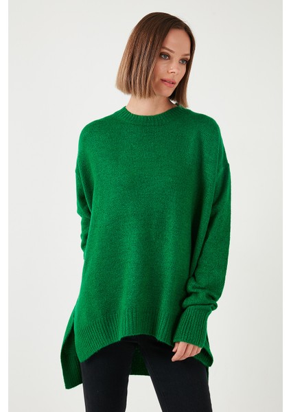 Rahat Kesim Yırtmaç Detaylı Bisiklet Yaka Kazak Kadın Kazak 4616142Y fırsatları