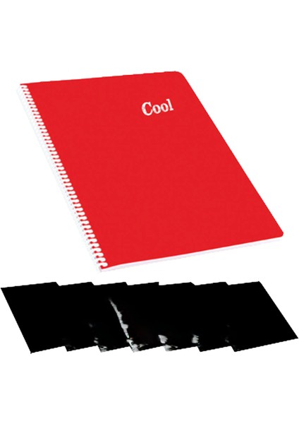 A4 60 Yaprak Kareli Plastik Kapak Dikişli Cool Defter (Adet Fiyatıdır)