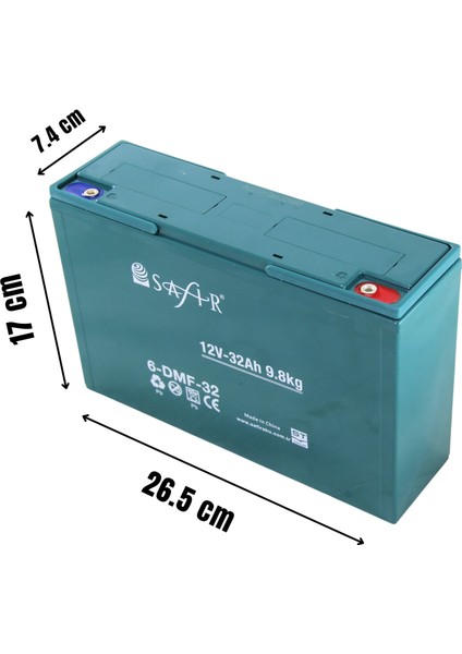 Jel Akü 12 V - 32 Ah 9.8kg