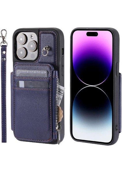 IPhone 15 Için Cüzdan Durumda Pro Max Kickstand Rfıd Engelleme 3 Büyük Kart Pu (Yurt Dışından)