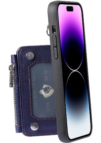 IPhone 15 Için Cüzdan Durumda Pro Max Kickstand Rfıd Engelleme 3 Büyük Kart Pu (Yurt Dışından)
