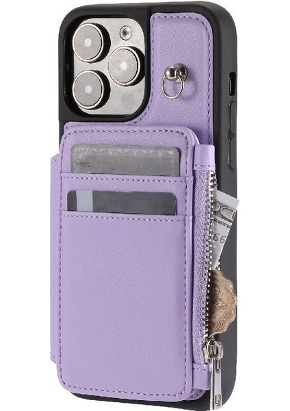 IPhone 15 Için Cüzdan Durumda Pro Max Kickstand Rfıd Engelleme 3 Büyük Kart Pu (Yurt Dışından)