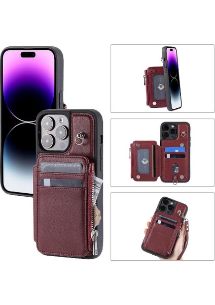 IPhone 15 Için Cüzdan Durumda Pro Rfıd Engelleme Flip Folio Kılıf Kickstand Pu 3 (Yurt Dışından) indirimleri