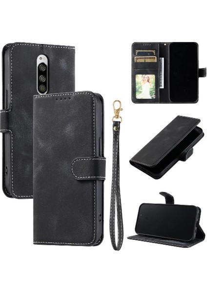 Sony Xperia 1 Için Flip Case Bilek Kayışı Kickstand Cüzdan Kart Yuvaları Pu (Yurt Dışından) indirimleri