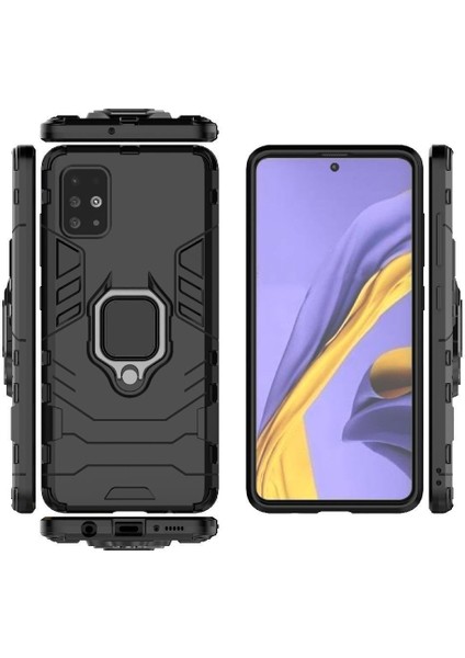 Halka Araba Dağı Kickstand Kılıf Samsung Galaxy A51 5g Askeri Sınıf (Yurt Dışından)