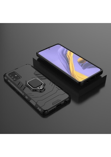 Halka Araba Dağı Kickstand Kılıf Samsung Galaxy A51 5g Askeri Sınıf (Yurt Dışından) modelleri