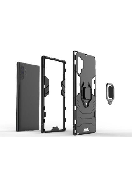 Halka Araba Dağı Kickstand Kılıf Samsung Galaxy NOTE10 Artı Askeri Halka (Yurt Dışından) indirimleri