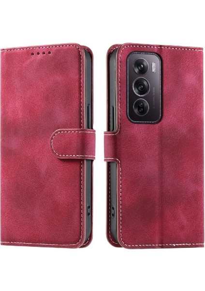 Oppo Oppo 12 Pro 5g Için Flip Case Manyetik Bilek Kayışı Pu Deri Cüzdan (Yurt Dışından)