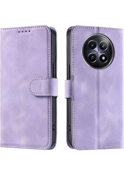 Realme 12 5g Kickstand Pu Deri Manyetik Bilek Kayışı Kart Için Flip Case (Yurt Dışından)