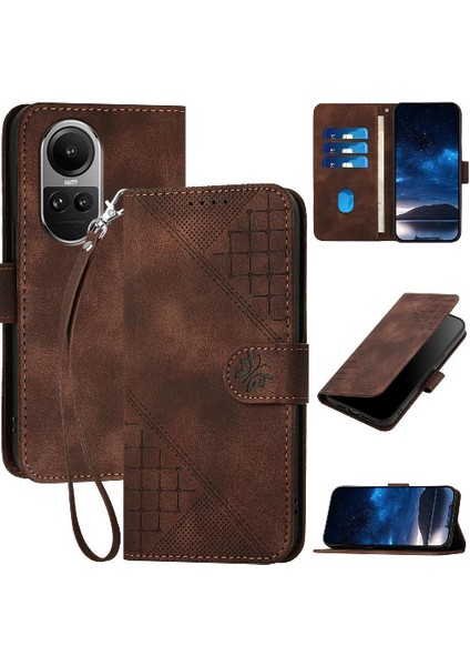 Oppo Oppo 10 5g Kabartmalı Kelebek ve Kredi Kartı Yuvası Için Flip Case (Yurt Dışından)