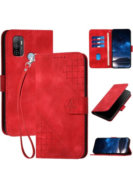 Oppo Için Flip Case A53 4g Yüksek Kaliteli Deri Telefon Kılıfı ile Kabartmalı (Yurt Dışından)