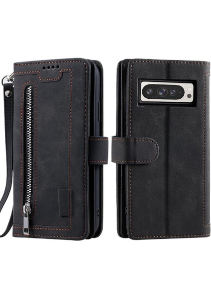 Google Piksel 9 Pro Xl Kordon Pu Deri Cüzdan 9 Kart Için Flip Case (Yurt Dışından)