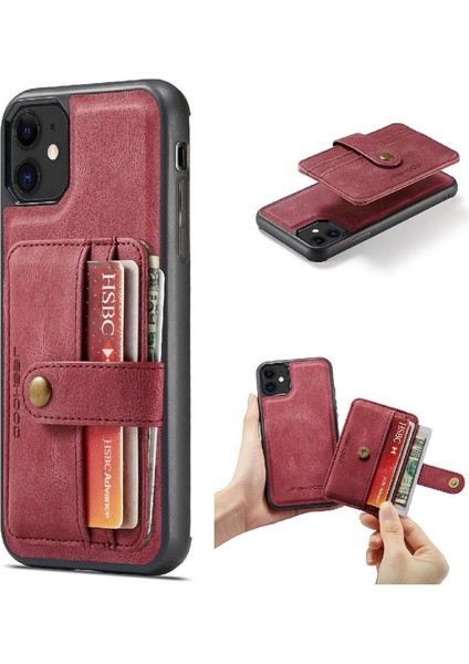 IPhone 11 Için Kılıf Kablosuz Şarj Cüzdan Rfıd Engelleme Manyetik (Yurt Dışından)