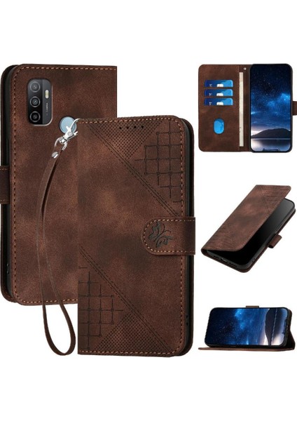 Oppo Için Flip Case A53 4g Yüksek Kaliteli Deri Telefon Kılıfı ile Kabartmalı (Yurt Dışından)