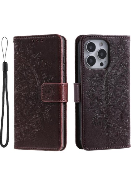 IPhone 15 Için Flip Case Pro Pu Deri Cüzdan Kılıf Totem Kabartma (Yurt Dışından) modelleri