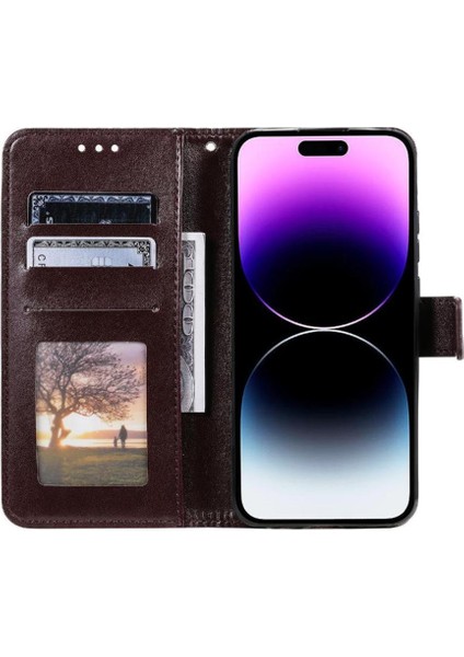 IPhone 15 Için Flip Case Pro Pu Deri Cüzdan Kılıf Totem Kabartma (Yurt Dışından) fırsatları