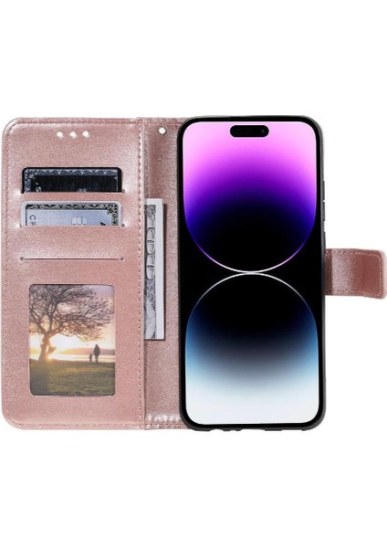IPhone 15 Için Flip Case Pro Max Cüzdan Kılıf Totem Kabartma Kickstand Pu (Yurt Dışından)