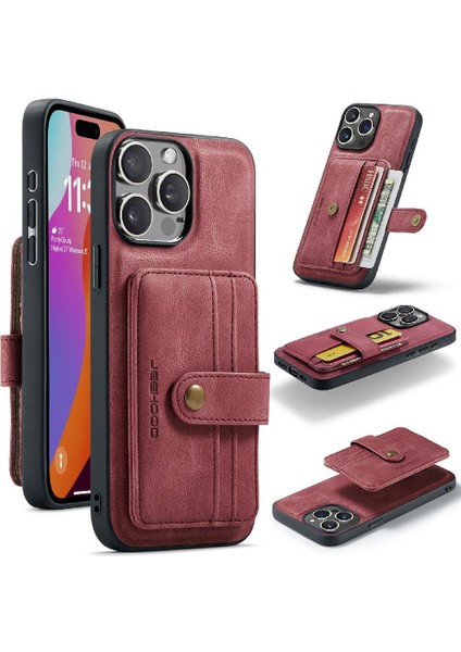 IPhone 15 Için Kılıf Pro Max Cüzdan Rfıd Engelleme Manyetik Kablosuz (Yurt Dışından)