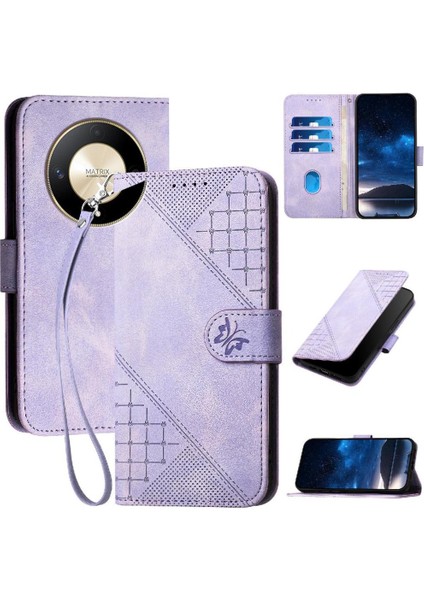 Onur X9B ve Kredi Kartı Yuvası Kabartmalı Kelebek Yüksek Telefon Için Flip Case (Yurt Dışından)