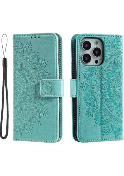 IPhone 14 Için Flip Case Pro Max Pu Deri Cüzdan Kılıf Totem Kabartma (Yurt Dışından)