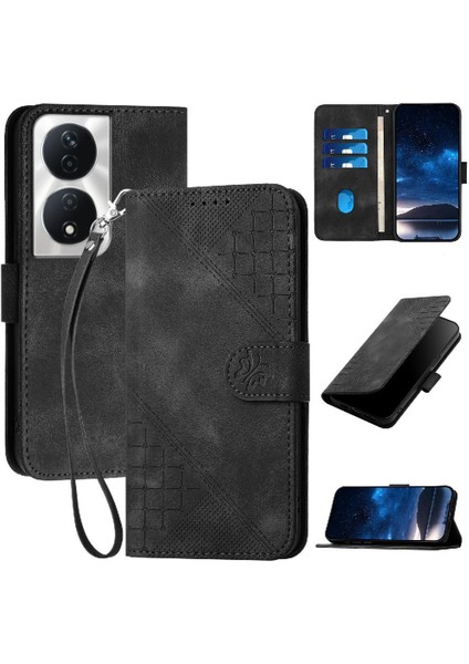 Onur X7B Için Flip Case Ayrılabilir El Kayışı ile Kabartmalı Kelebek ve (Yurt Dışından)